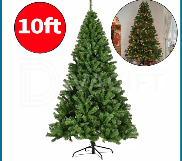 10FT CHRISTMAS TREE WITH STAND BUSHY TRADITIONAL ARTIFICIAL XMAS TREE 10 FOOT