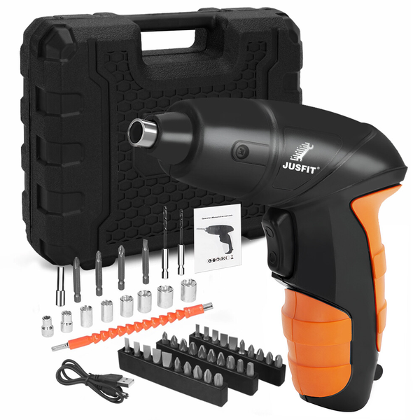 Rechargeable Cordless Electric Screwdriver Drill Set Mini Power Tool + Bits Set