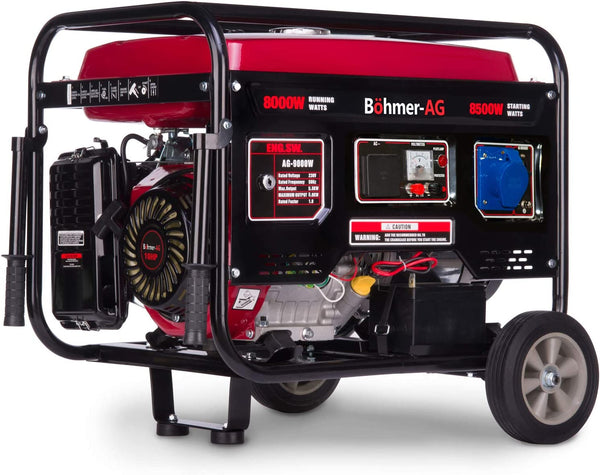 Böhmer-AG 9000W-E Petrol Generator 8.5Kw 12V DC Output Electric Key Start Outdoor 10.5 kVA 17Hp 4-Stroke