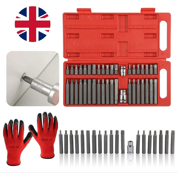 40Pc Allen Key Torx Hex Star Spline Socket Bit Set Drive Car Repair Tool