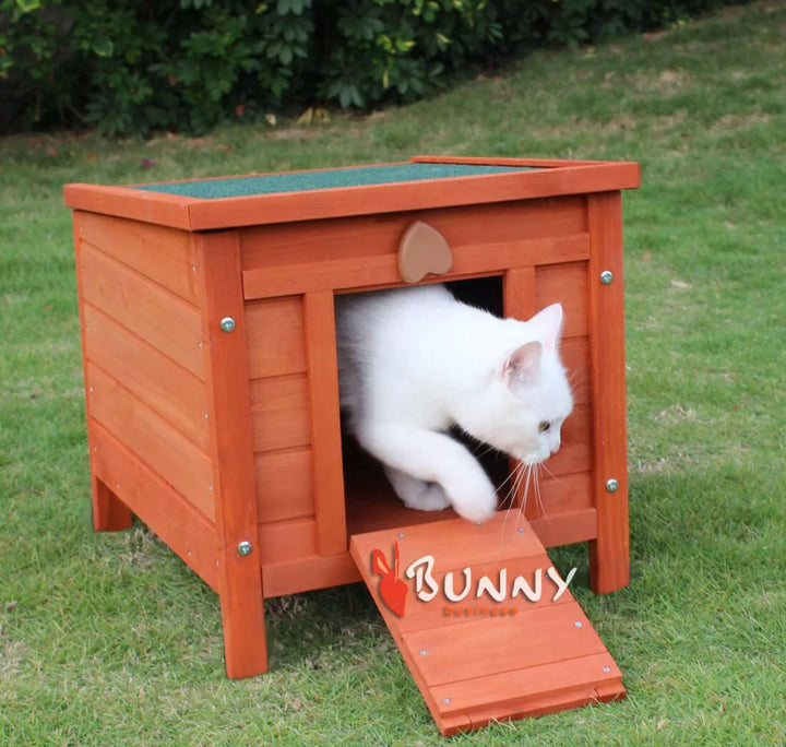 OUTDOOR WOODEN CAT HOUSE / SMALL DOG ENCLOSURE RUN RUNS CHICKEN DUCK TORTOISE - Goxom