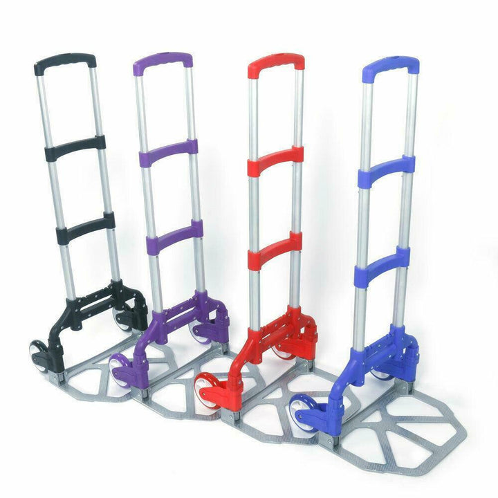 80KG Heavy Duty Foldable Hand Sack Truck Barrow Cart Trolley Cart Castor Wheels freeshipping - Goxom