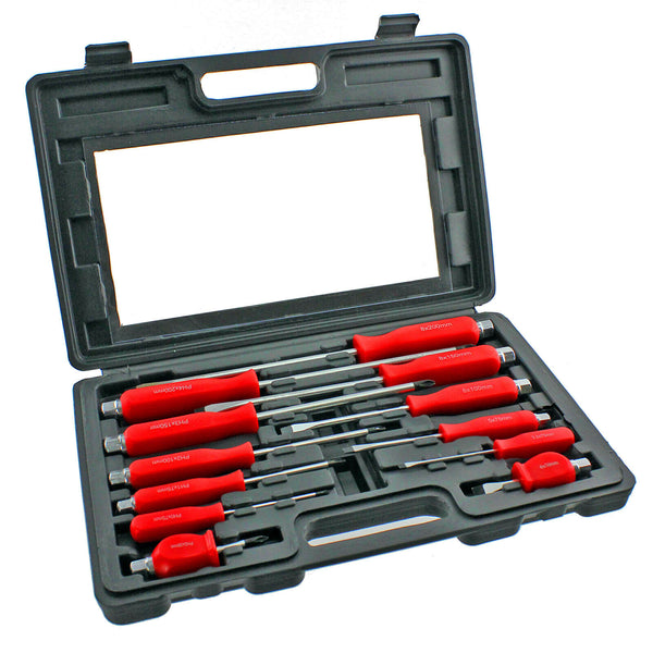 12 Piece Mechanics Heavy Duty Screwdriver Box Set Engineers Hex Bolsters + Case freeshipping - Goxom