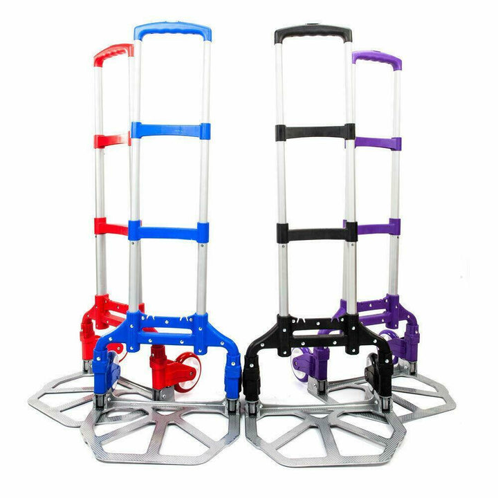 80KG Heavy Duty Foldable Hand Sack Truck Barrow Cart Trolley Cart Castor Wheels freeshipping - Goxom