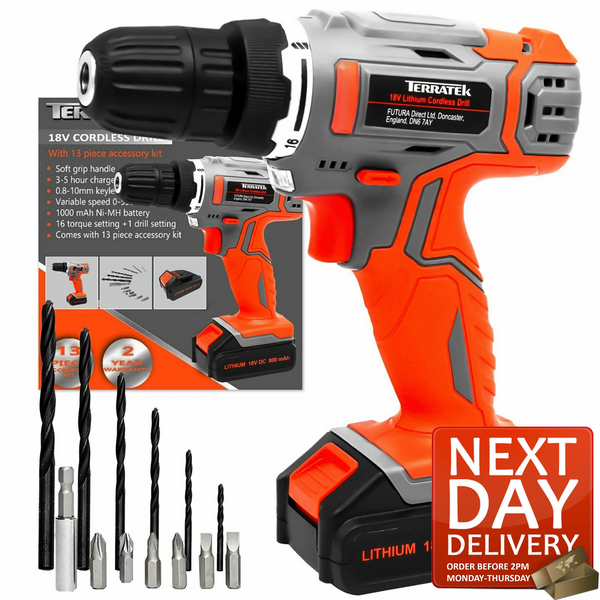 18V CORDLESS DRILL DRIVER SET LI-ION BATTERY ELECTRIC SCREWDRIVER COMBI freeshipping - Goxom